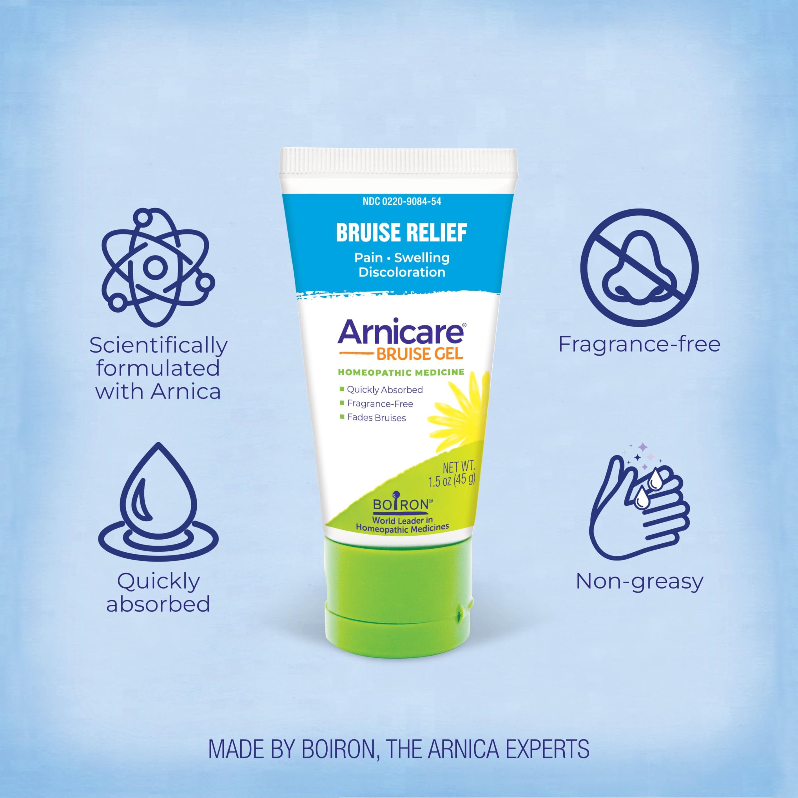 Back of Boiron Arnicare Bruise Gel box showing ingredients
