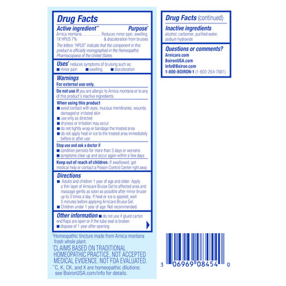 Instructions for using Boiron Arnicare Bruise Gel