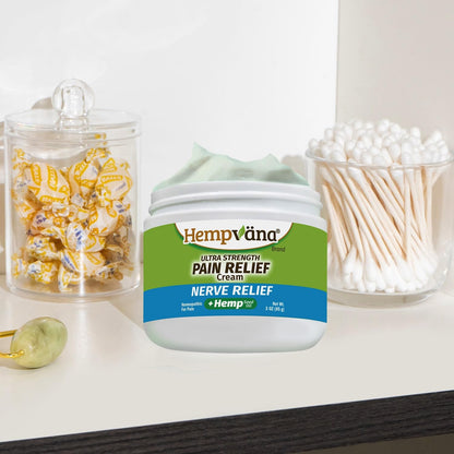 Texture demonstration of non-greasy Hempvana nerve relief cream