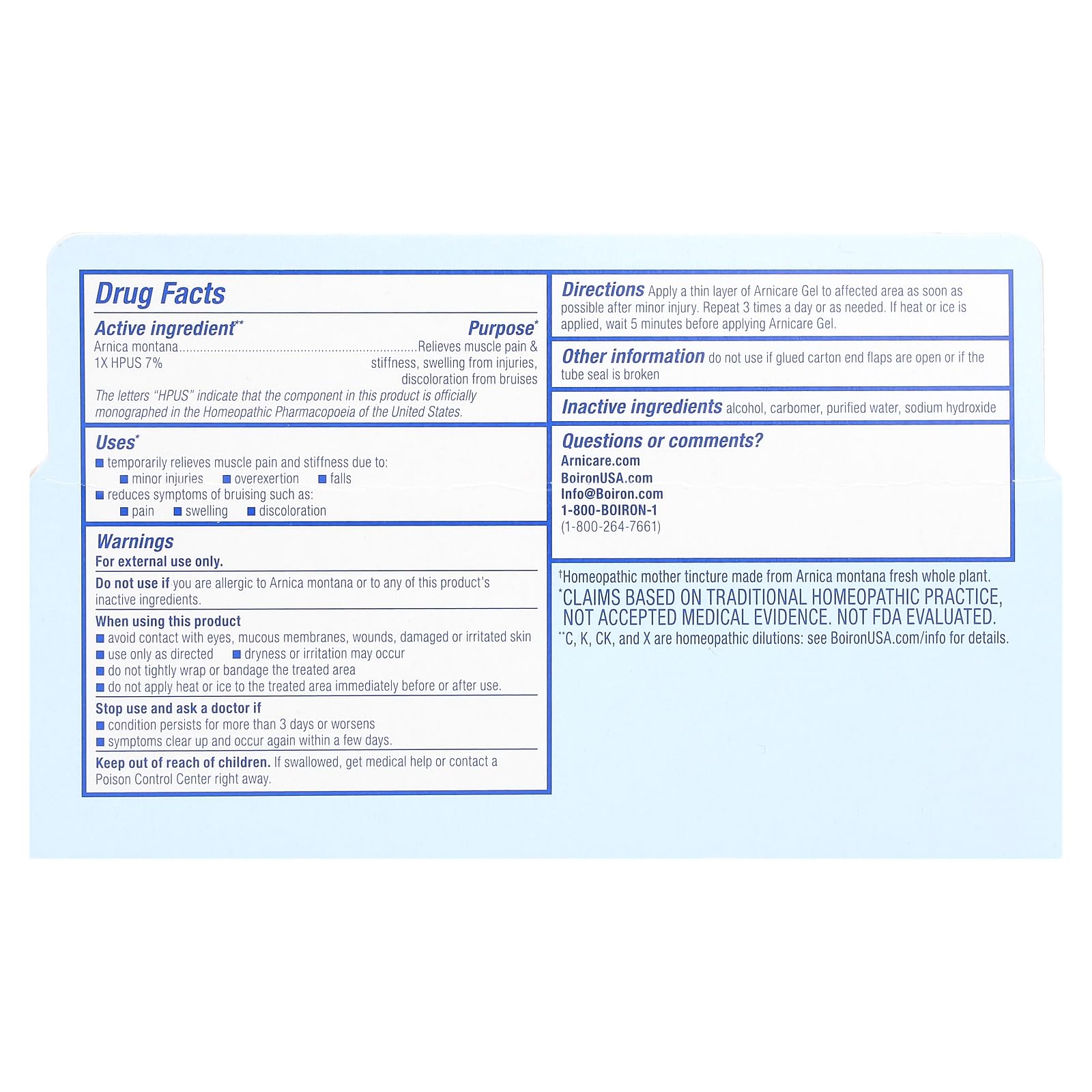 Texture of Boiron Arnicare non-greasy homeopathic gel