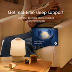 Side angle of the compact Hatch Baby nursery sleep device showing modern matte putty colorway.