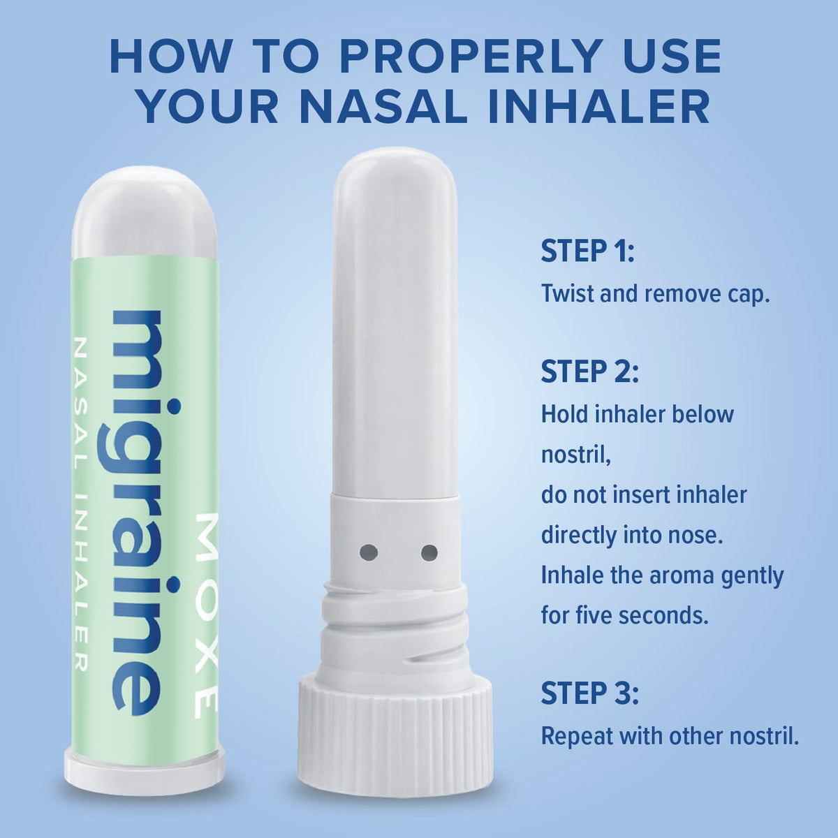 Moxe nasal inhaler travel size packaging
