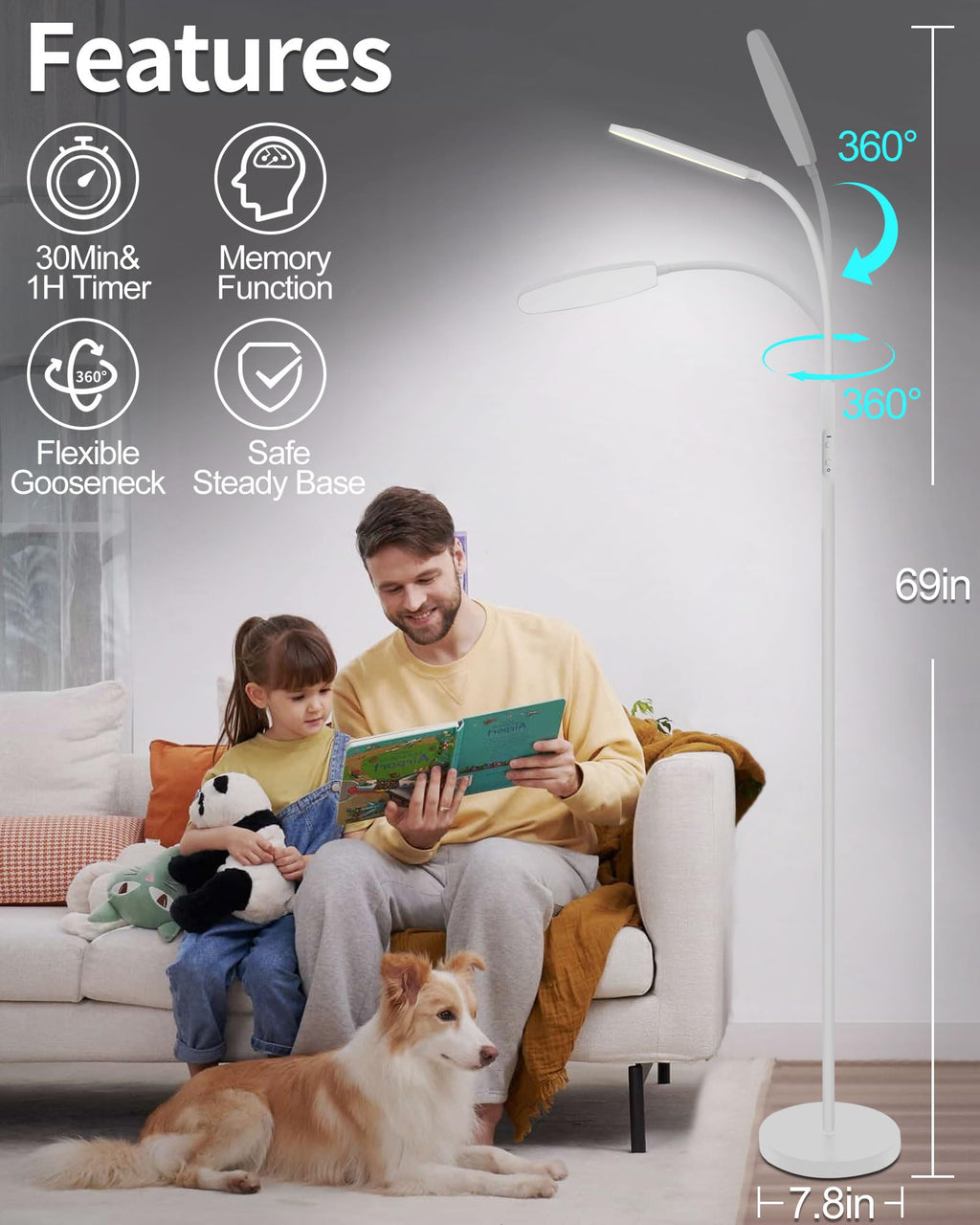 LanSuper light therapy lamp packaging and parts