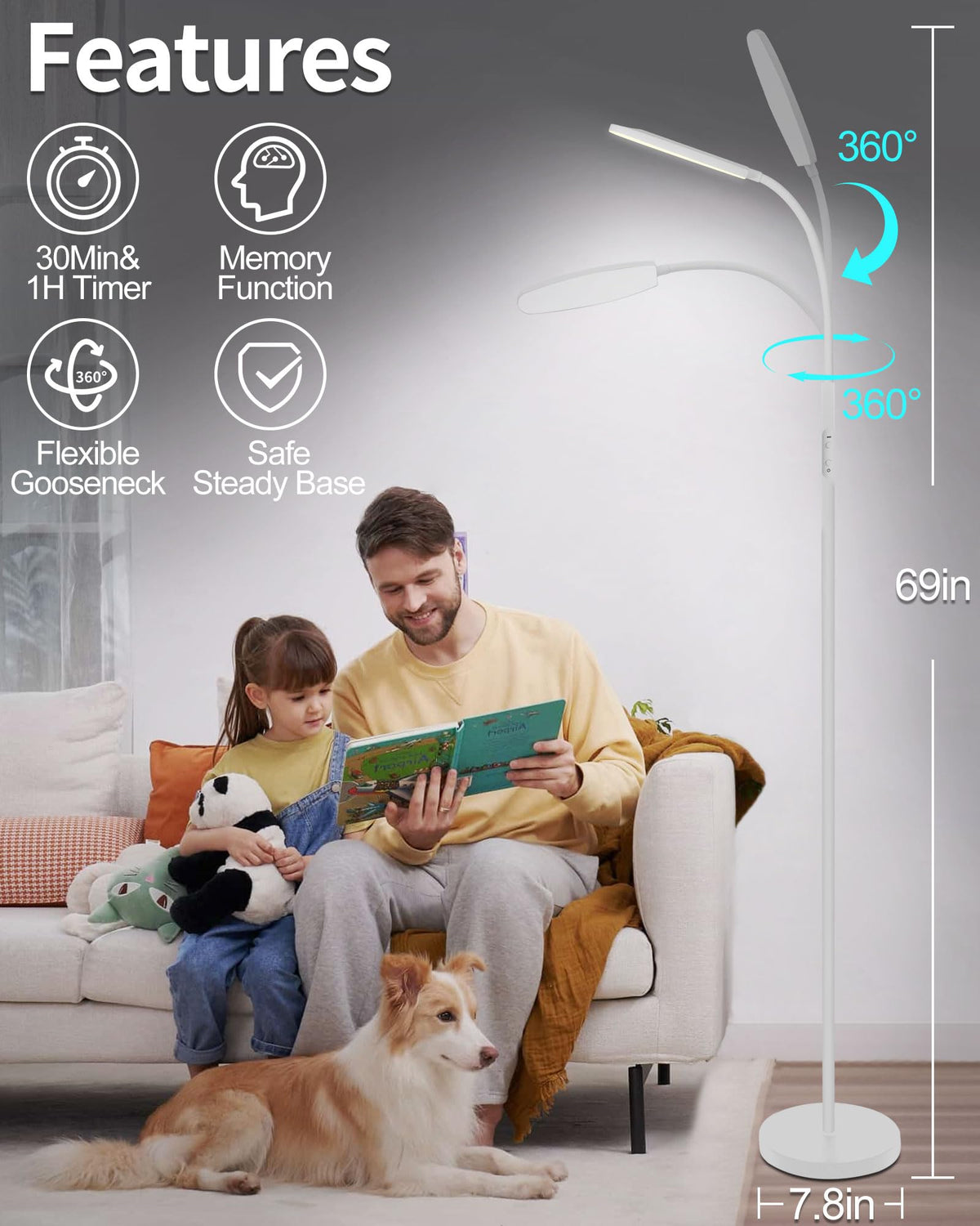 LanSuper light therapy lamp packaging and parts