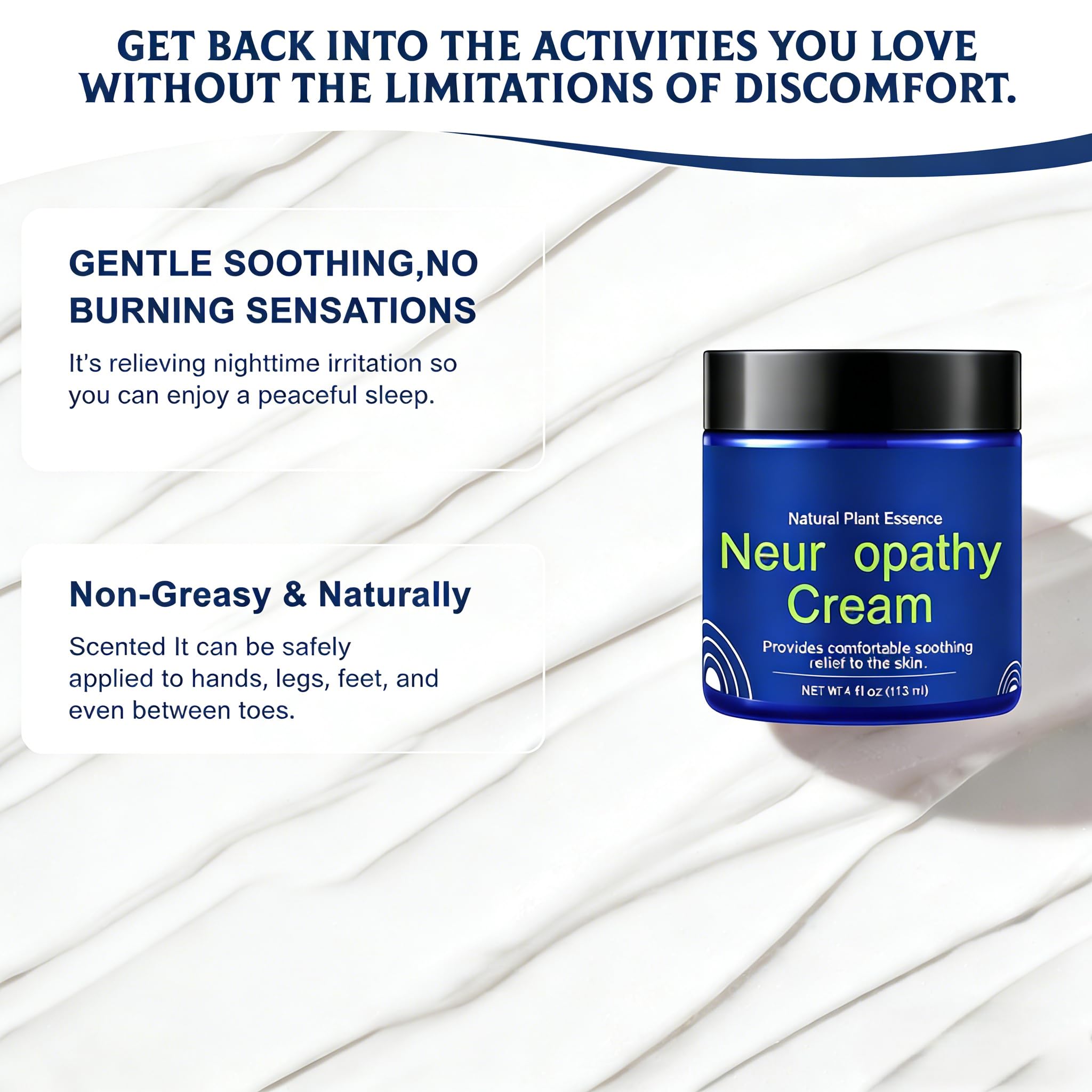 Close up of Gillier non-greasy rapid comfort gel texture
