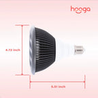 Side profile of the Hooga red light therapy lamp illustrating size.