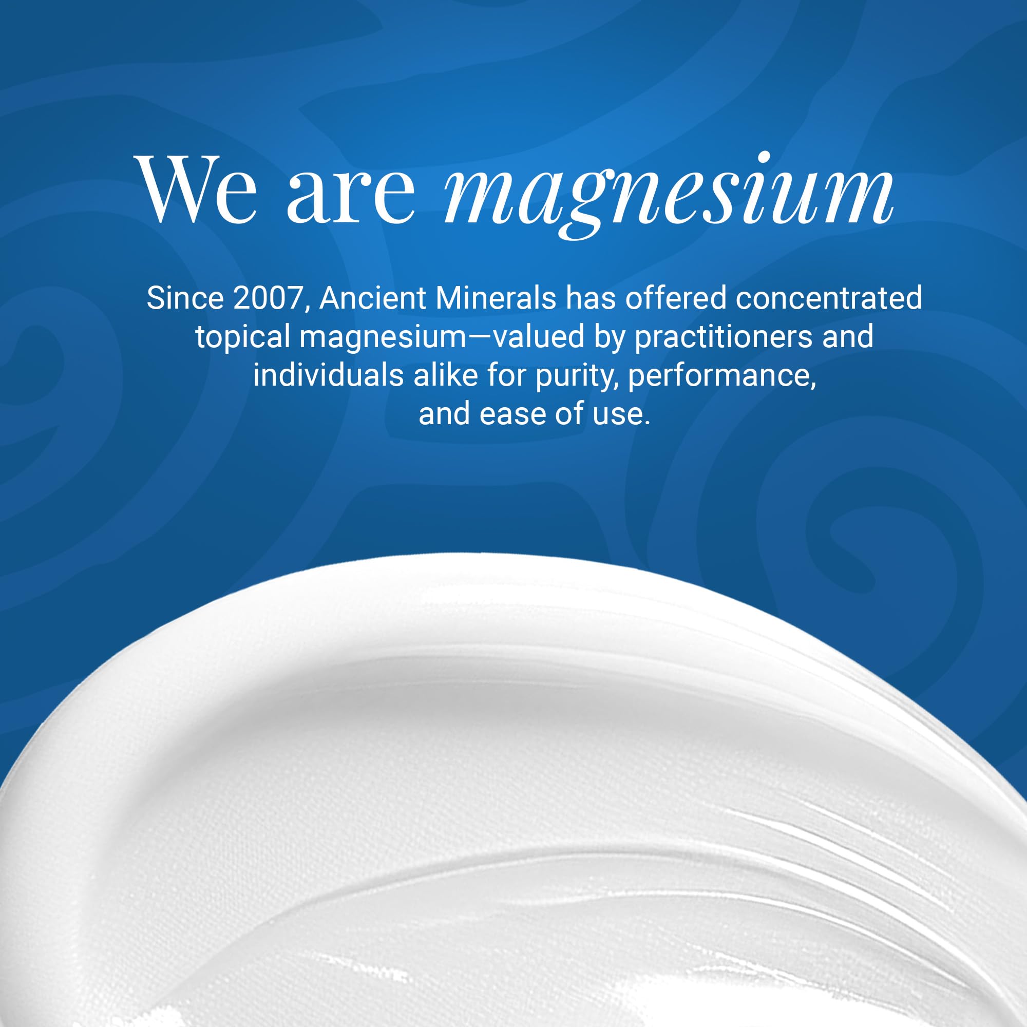 Close up of Ancient Minerals magnesium lotion bottle with pump
