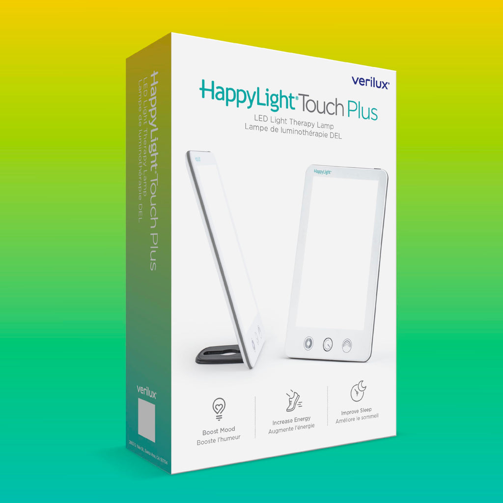 Verilux HappyLight Touch Plus packaging and accessories