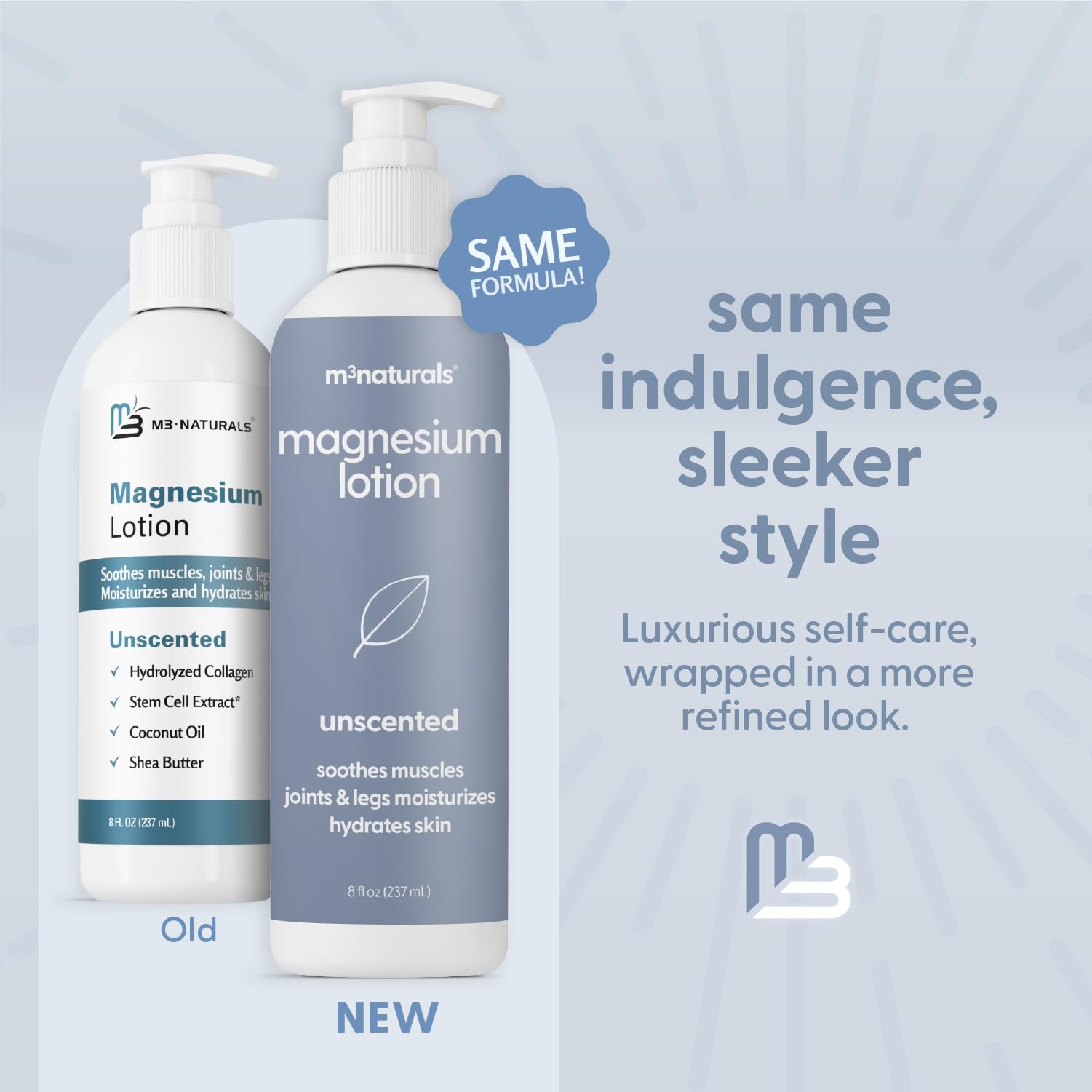M3 Naturals magnesium lotion pump bottle label details