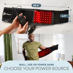 Lifepro red light therapy belt on shoulder
