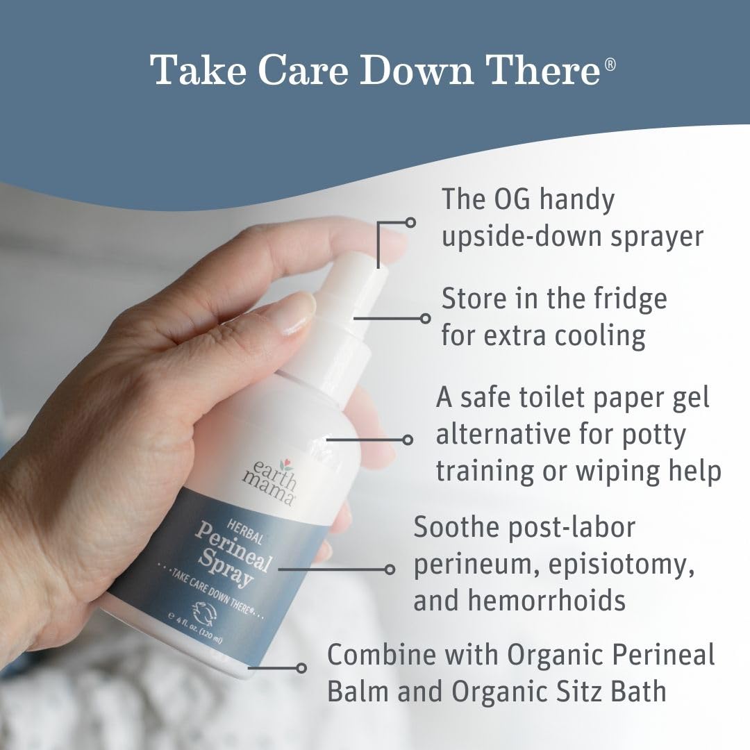 Earth Mama postpartum care spray application view