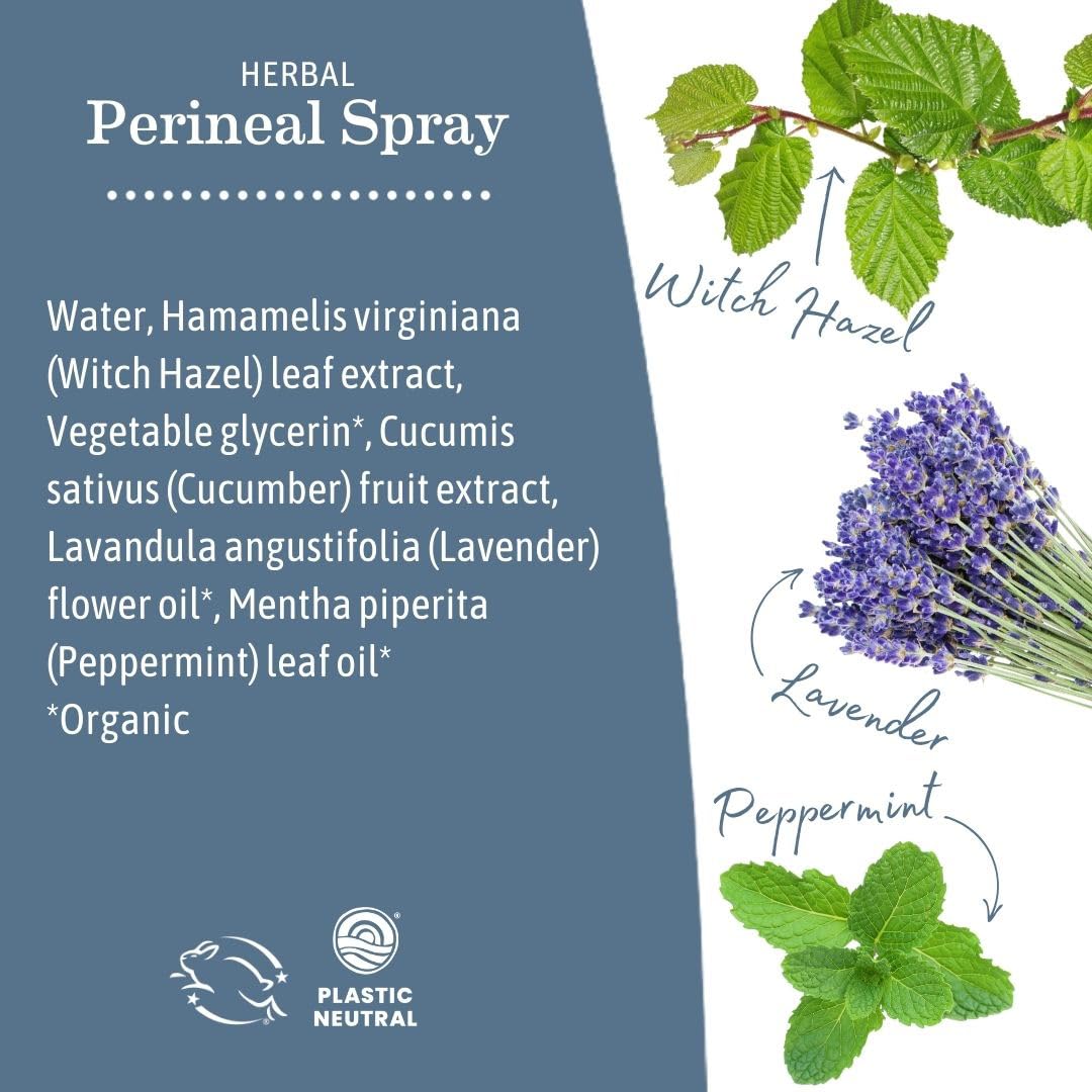 Earth Mama herbal mist for postpartum comfort side view