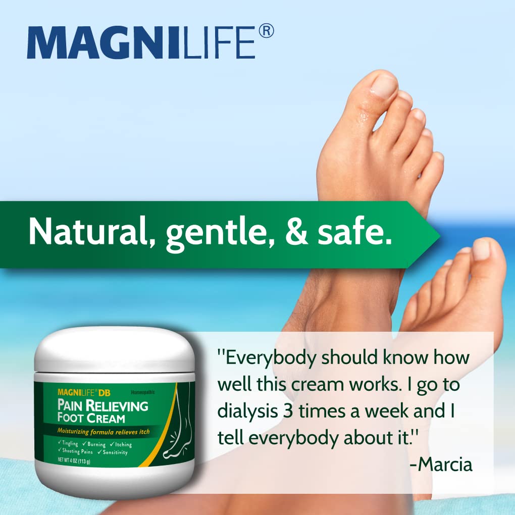 Side view of MagniLife DB Pain Relieving Foot Cream packaging