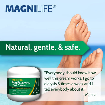 Side view of MagniLife DB Pain Relieving Foot Cream packaging