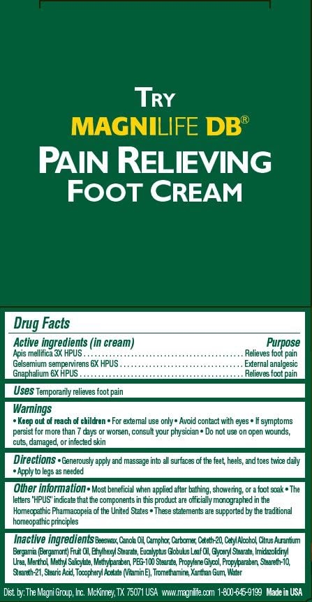 MagniLife DB Foot Cream jar next to product description