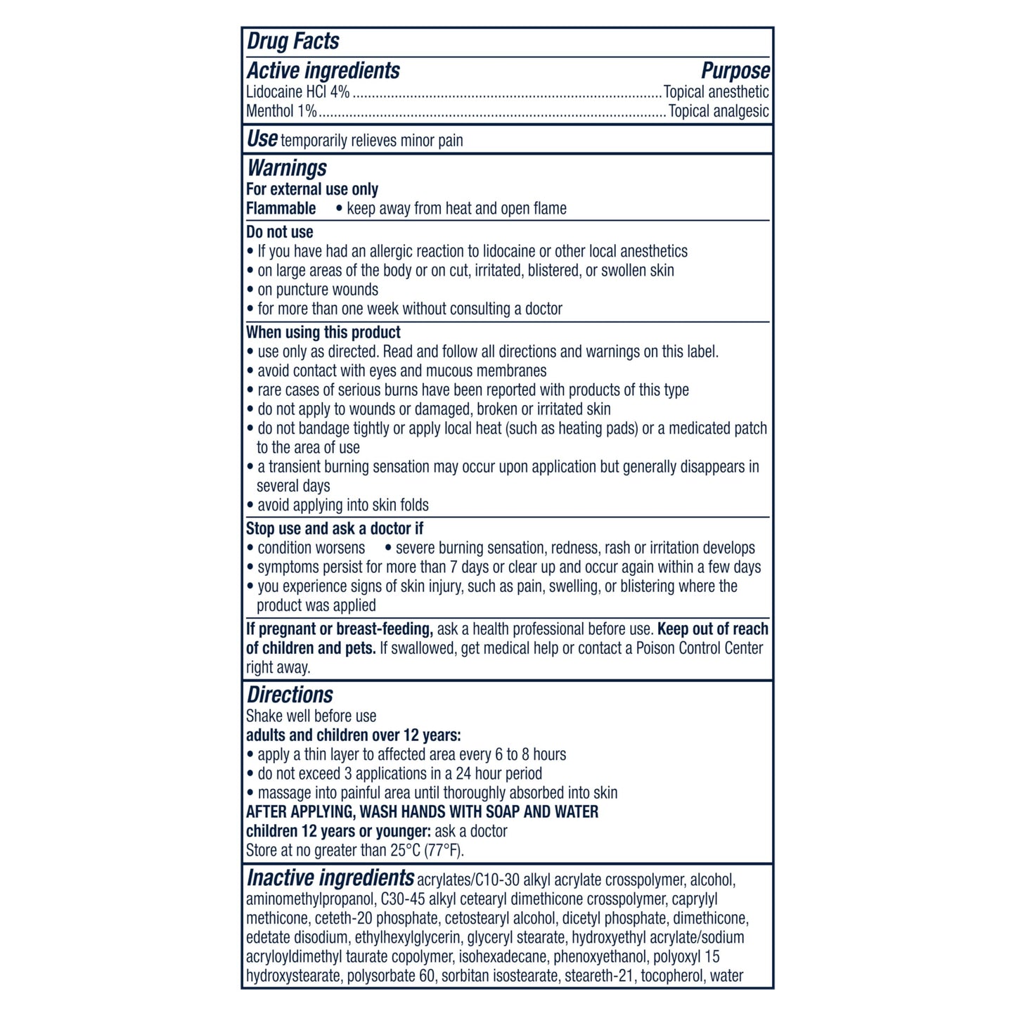 Nervive pain relief liquid roll on active ingredients