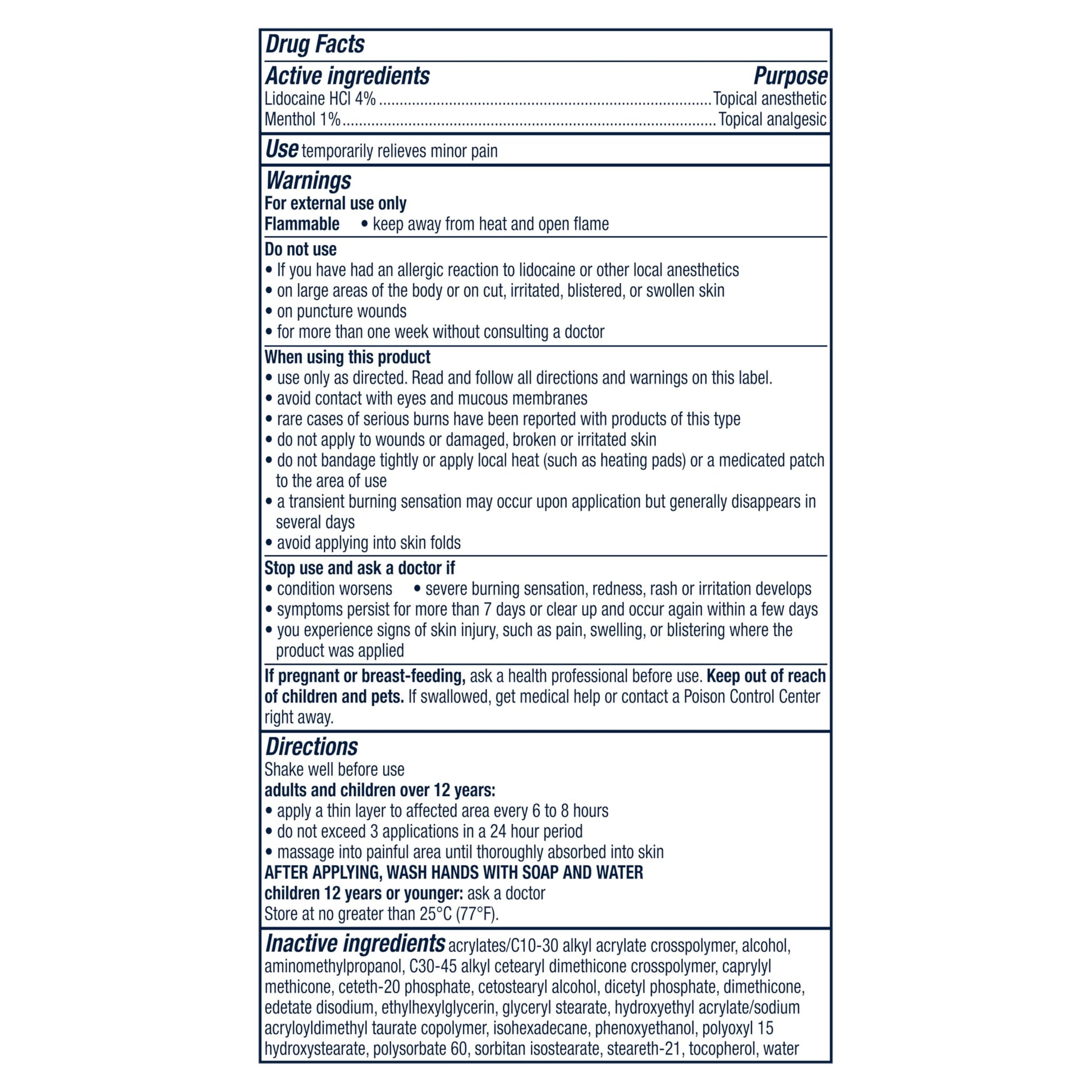 Nervive pain relief liquid roll on active ingredients