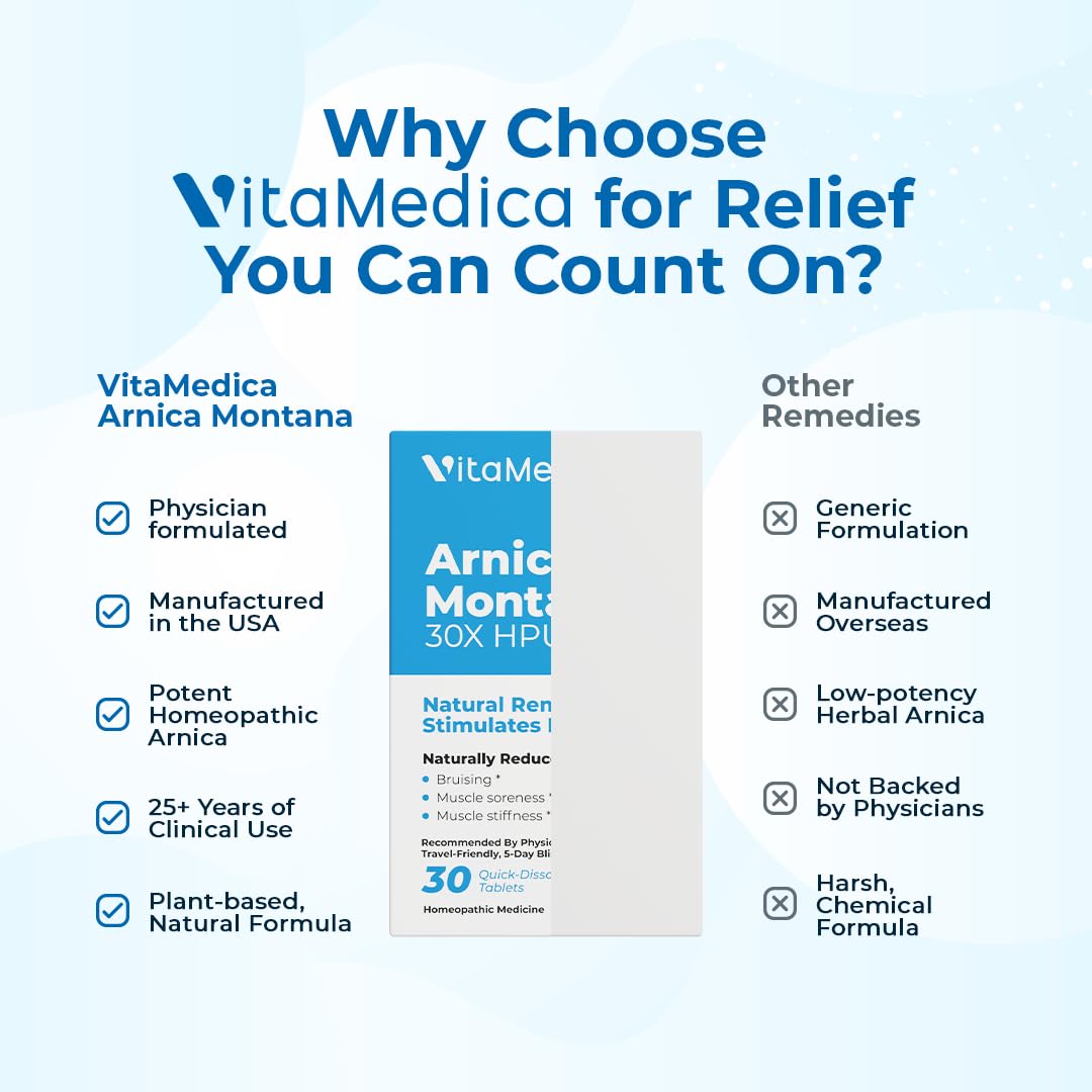 Authentic USA imported VitaMedica Arnica recovery tablets box