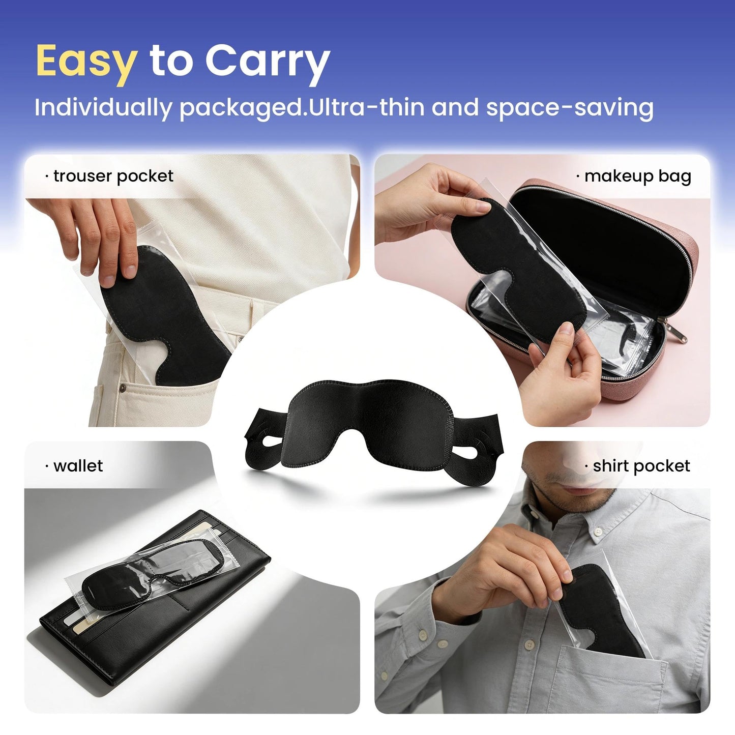 Crouvm 100 pack sleep masks inside packaging