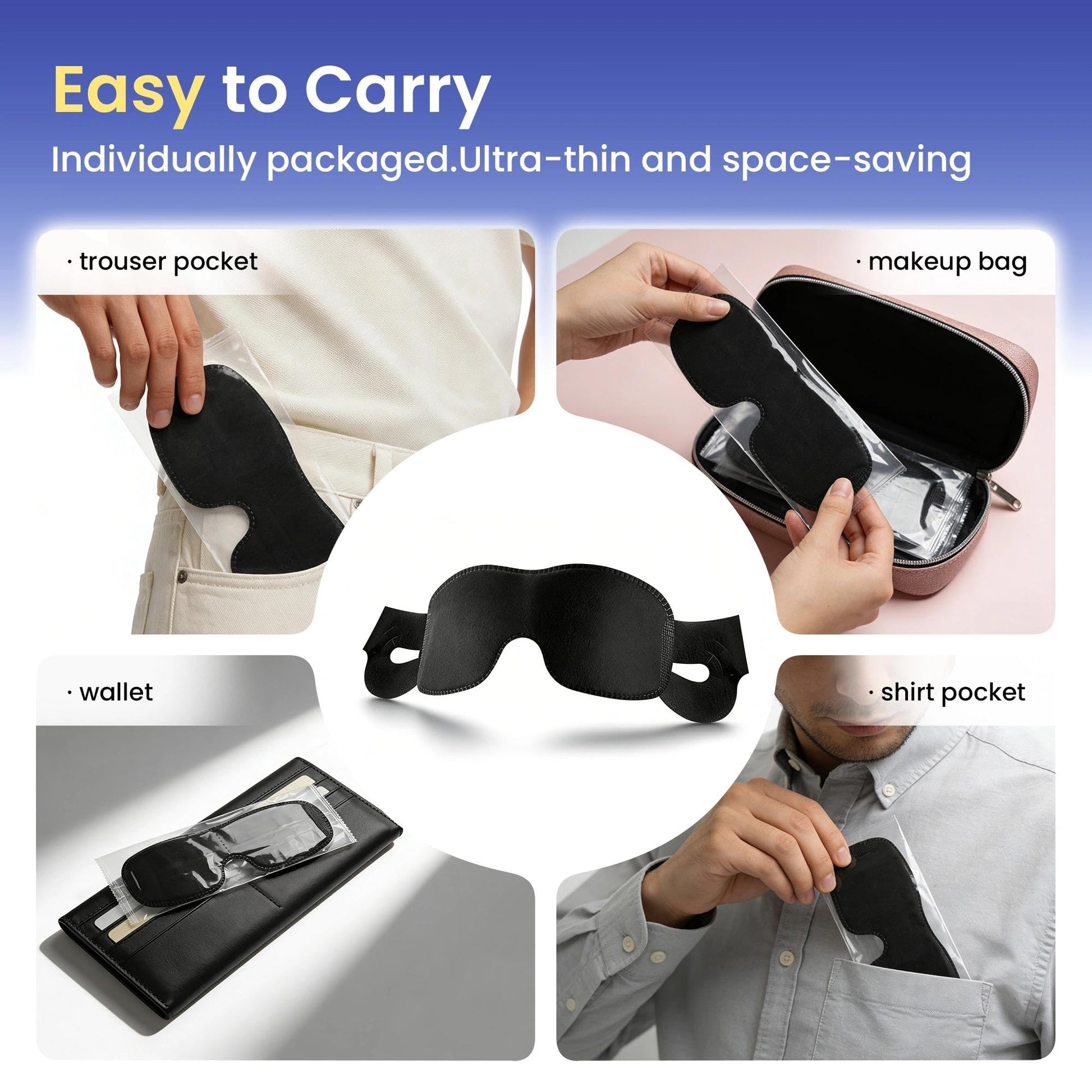 Crouvm 100 pack sleep masks inside packaging