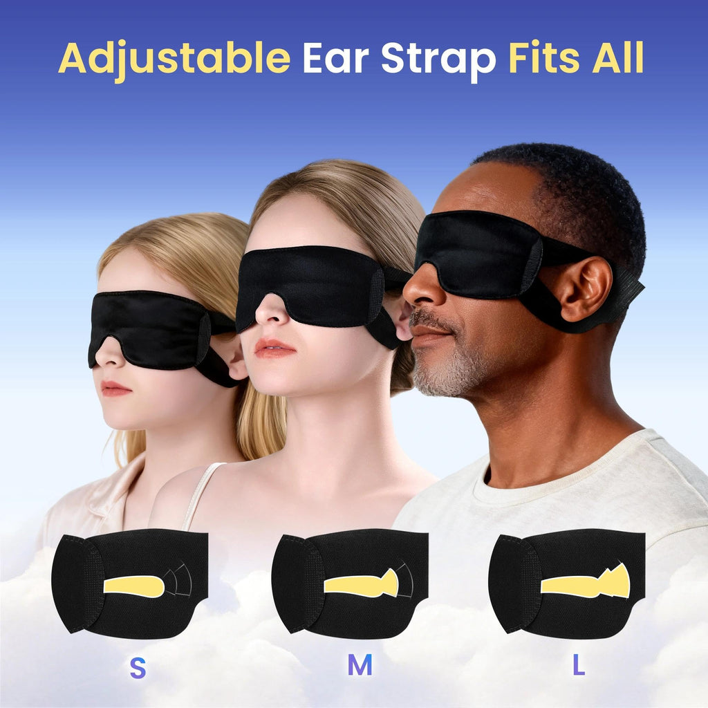 Side view of soft breathable disposable blindfold