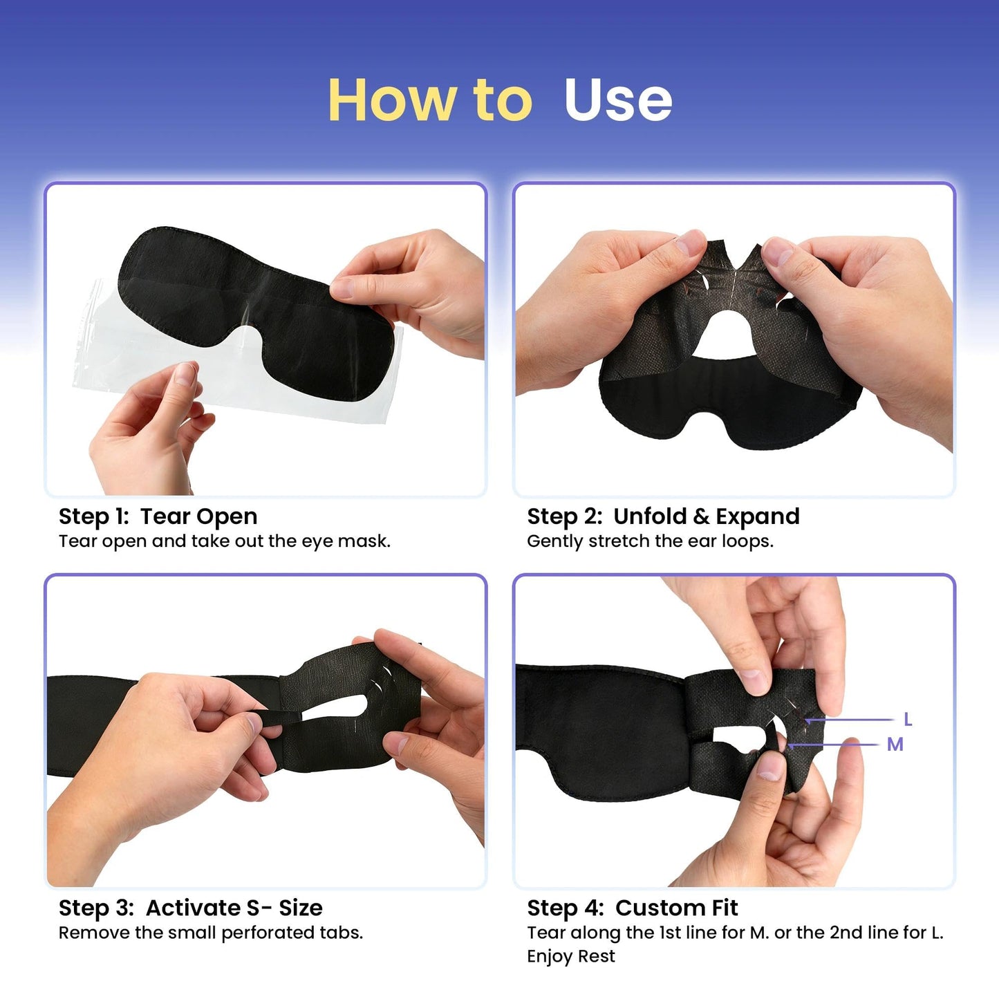 Crouvm sleep masks arranged for travel use