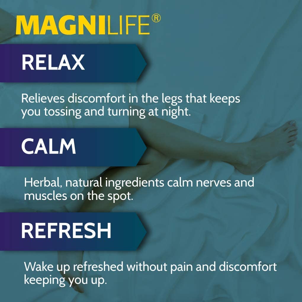 Back label of Magnilife Relaxing Leg Cream listing ingredients