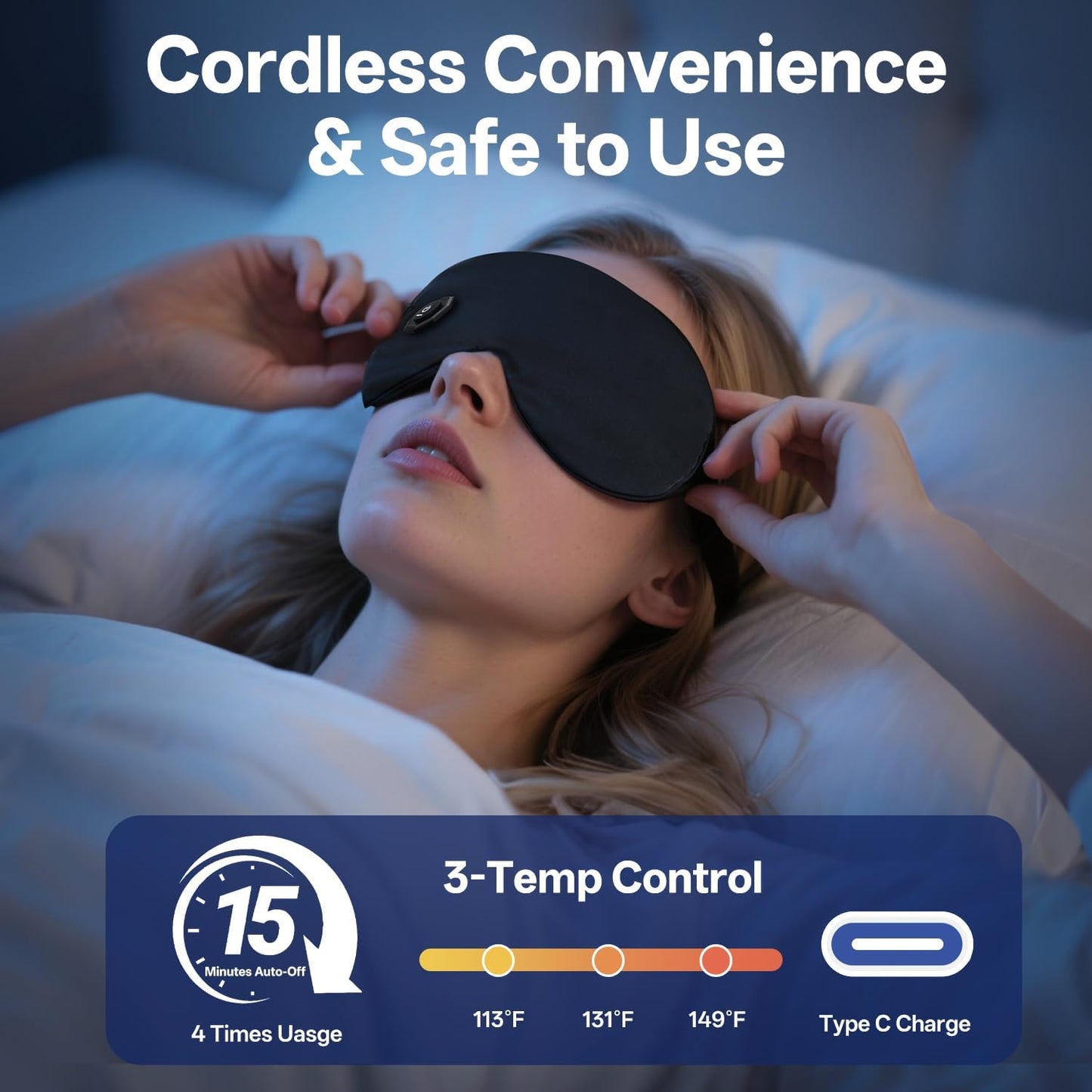 Soft hypoallergenic memory foam interior of Hieye eye mask