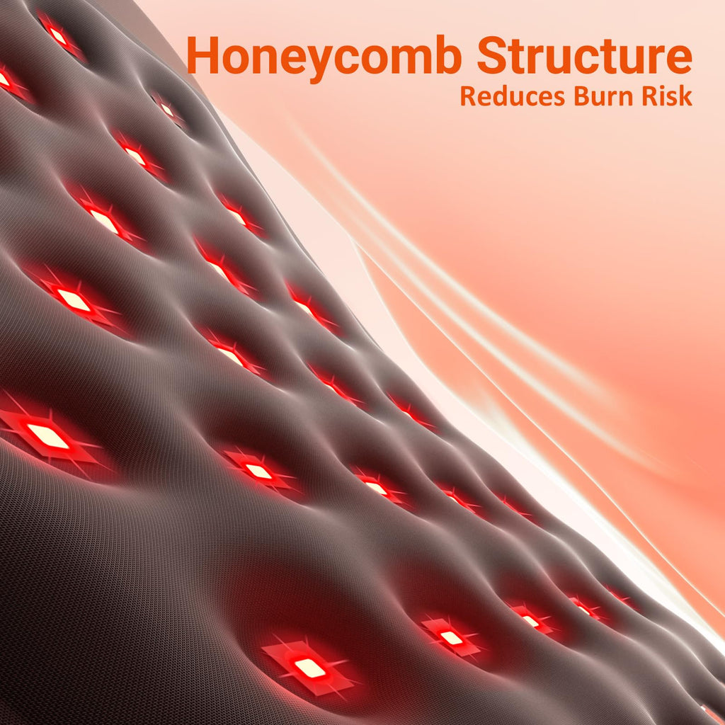 Comfytemp light therapy pad laid flat showing 60 LED lamp beads