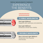 Lifepro LumiCure device showing glowing red LED tip