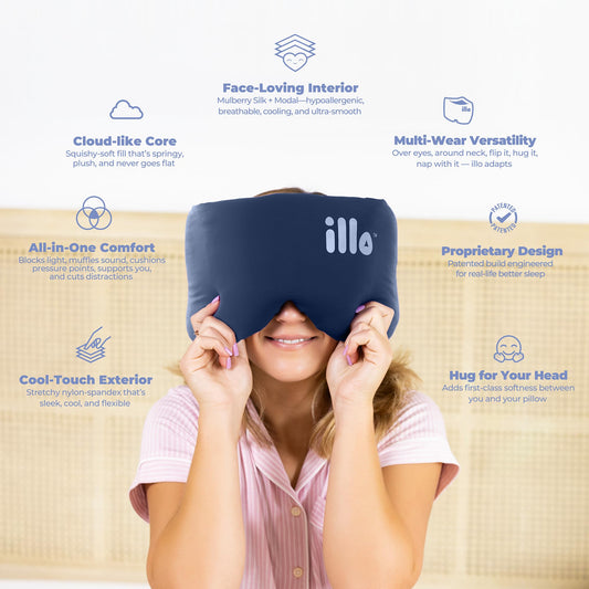 Illo wearable sleep mask showing soft silk lining