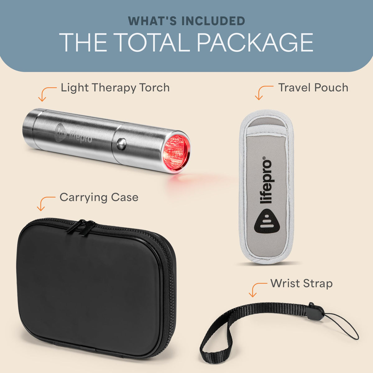 Lifepro LumiCure portable wellness device package contents