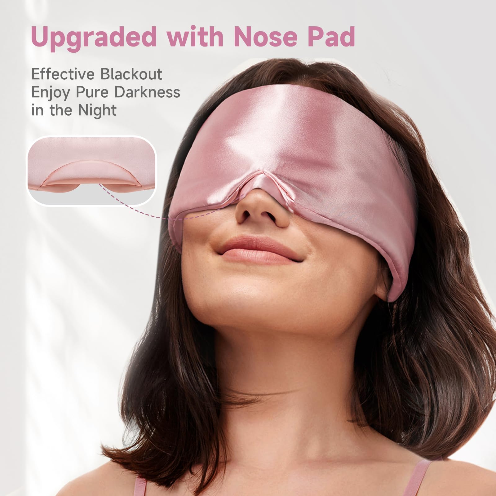 Umisleep satin eye mask showing wide adjustable strap