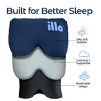 Illo pillow mask used as a travel neck pillow