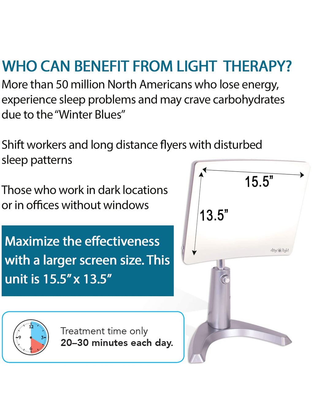 Carex Day-Light Classic Plus angle adjustment view