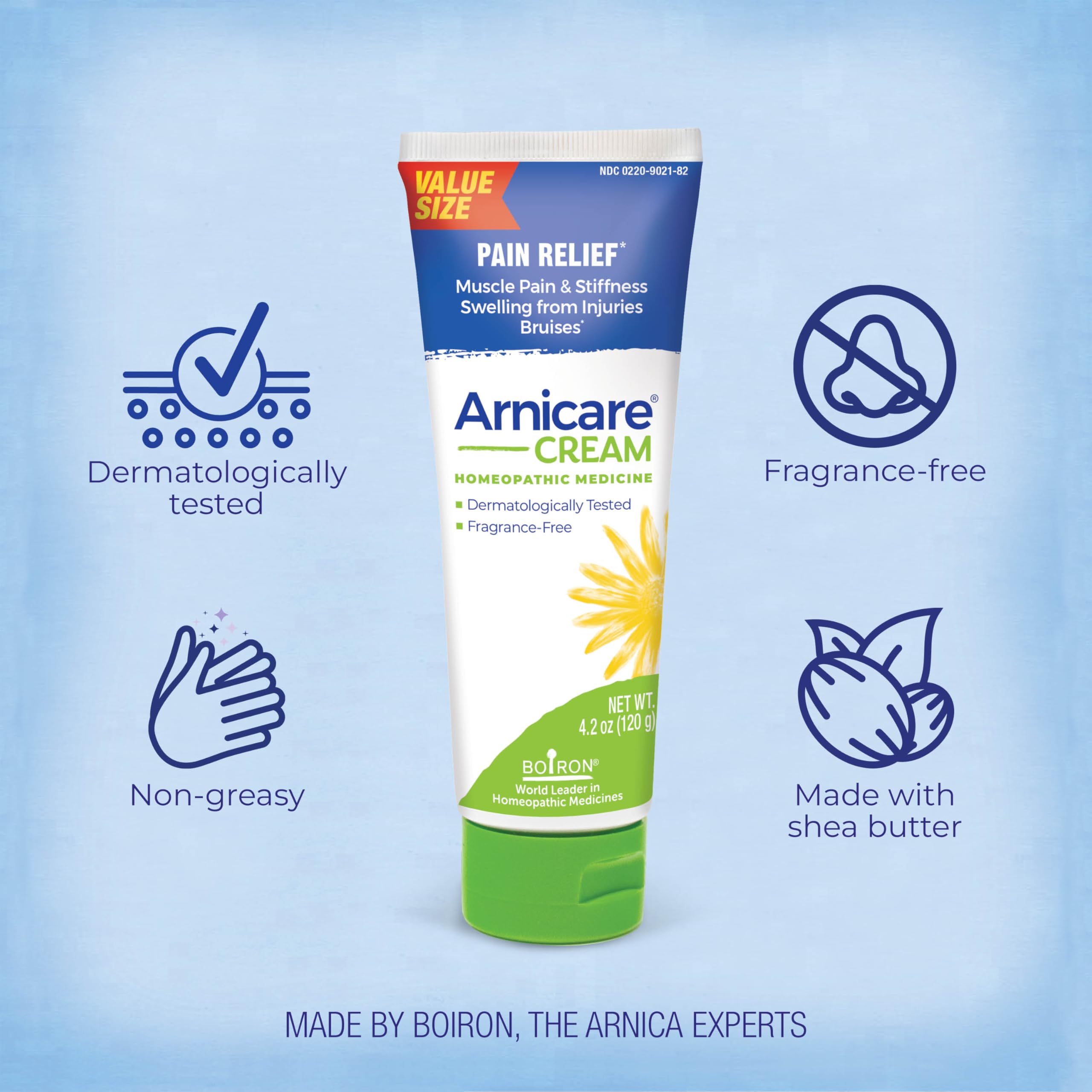 Close up of Boiron Arnicare Cream texture on skin