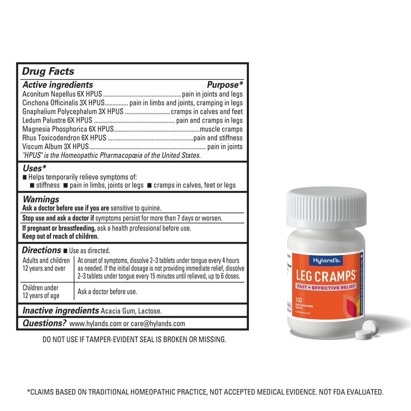 Hylands Leg Cramps 100 count quick dissolving tablets