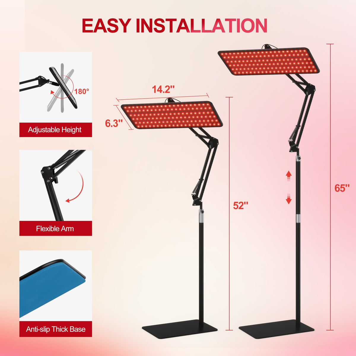 Aluminum bracket rotation and height adjustment