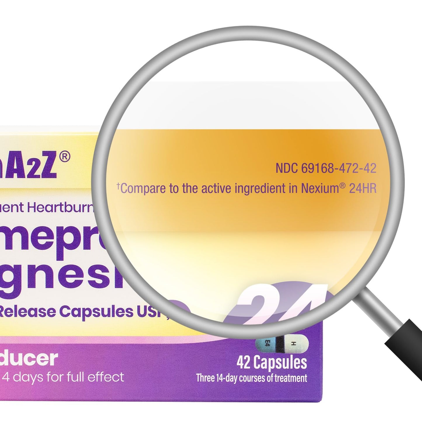 HealthA2Z 20mg delayed release capsule closeup