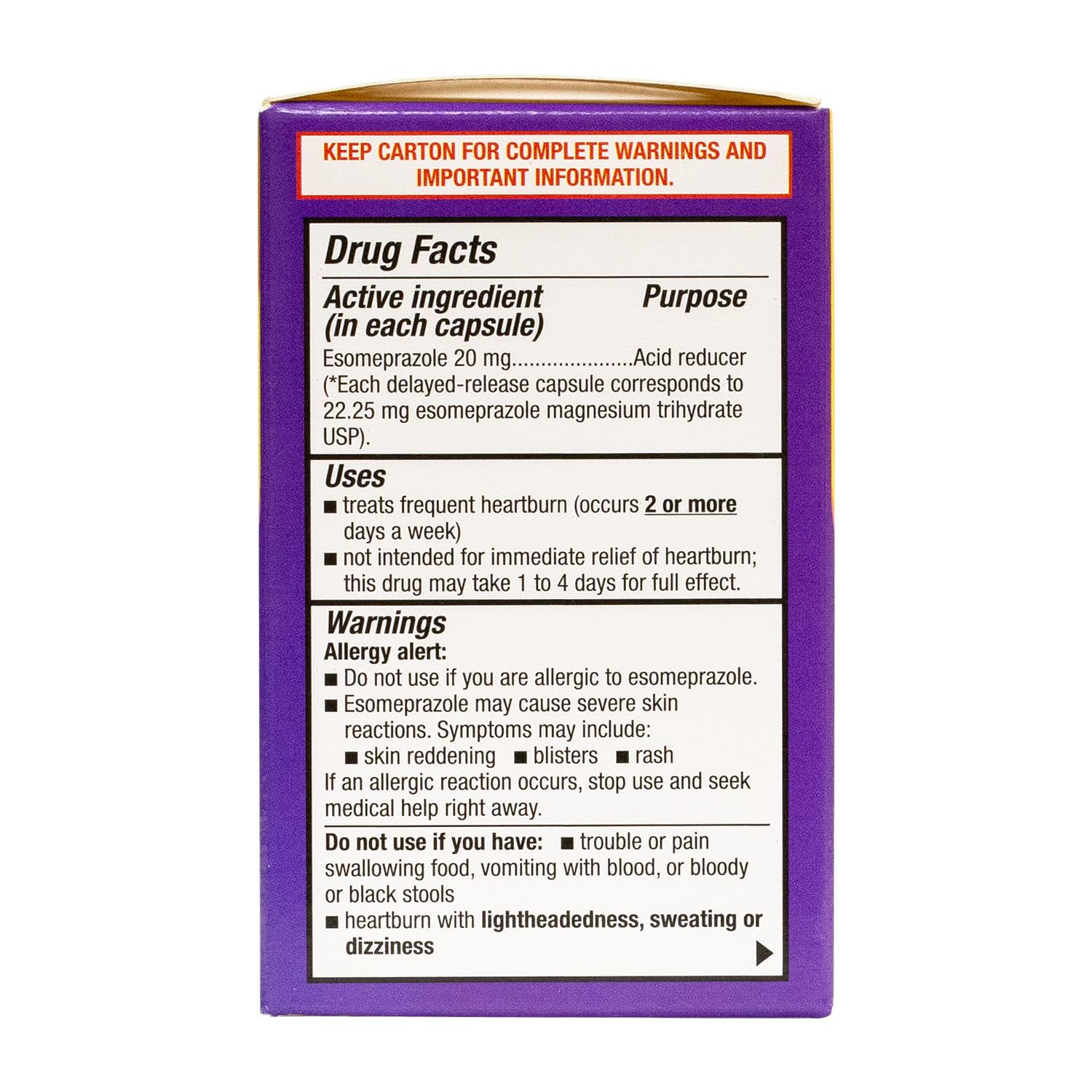 HealthA2Z frequent heartburn relief bottle top view