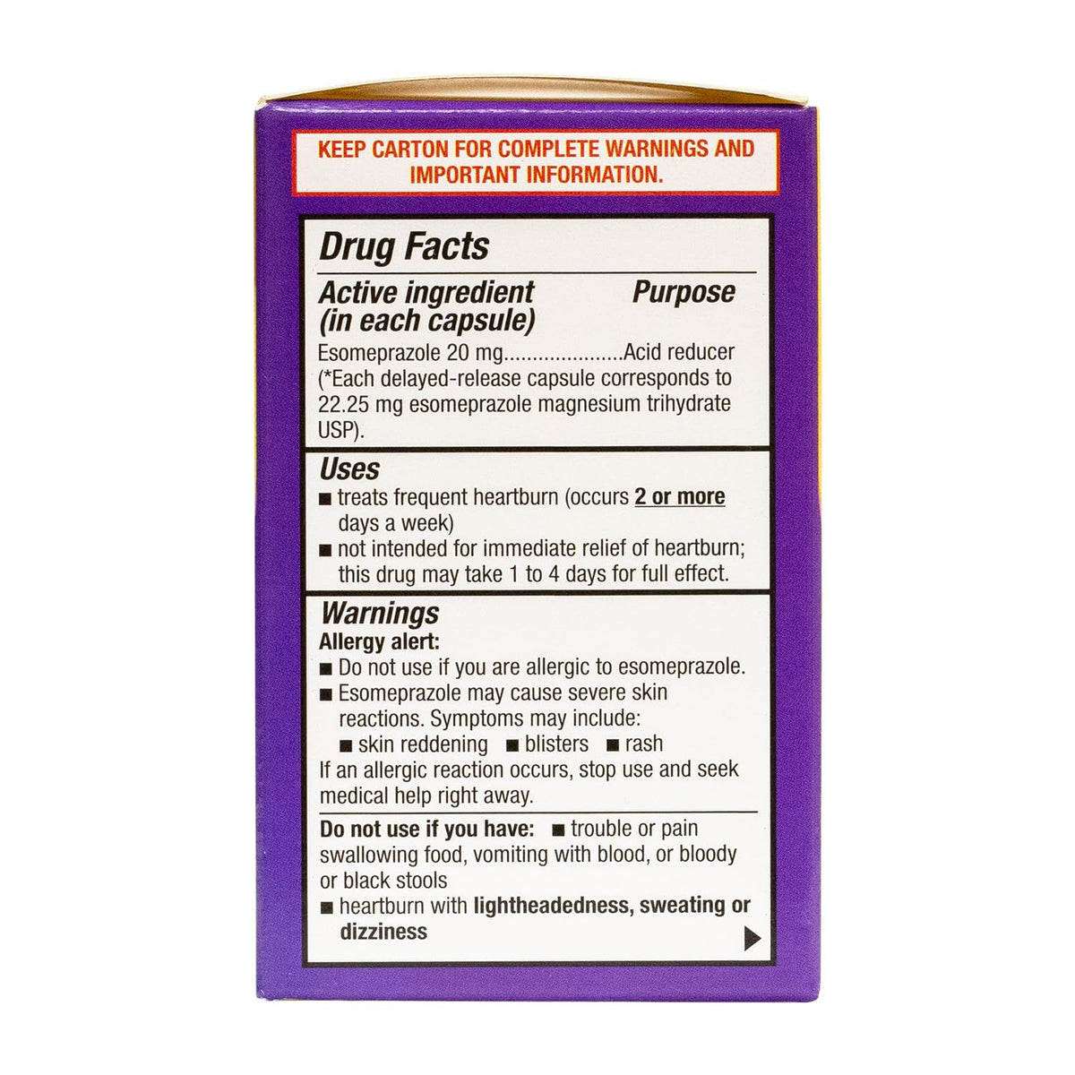 HealthA2Z frequent heartburn relief bottle top view