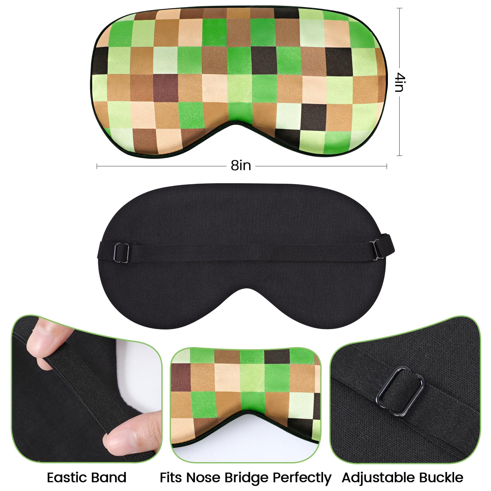 Side view of NganSuRong adjustable gaming pattern eye mask