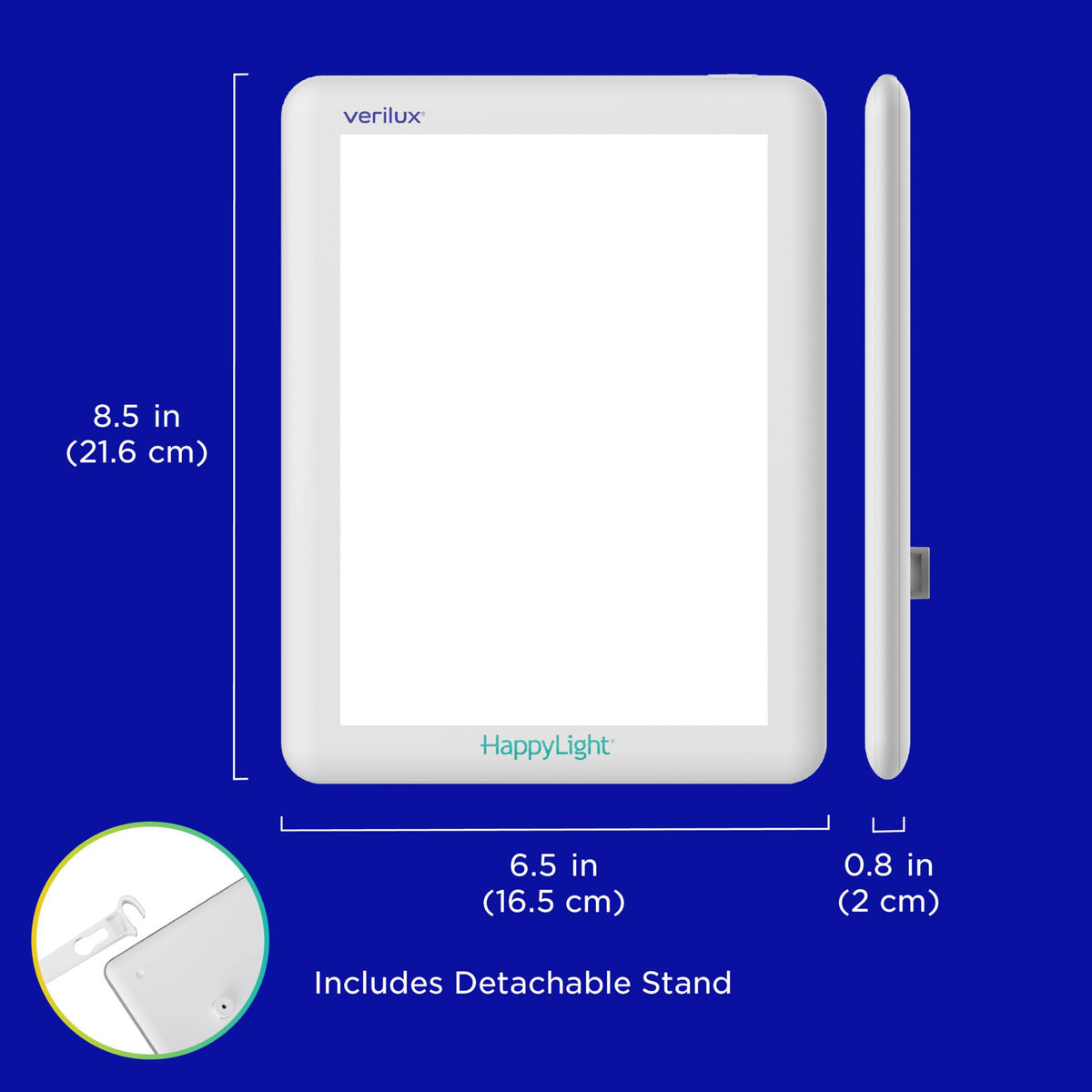 Verilux HappyLight Lucent packaging and included accessories