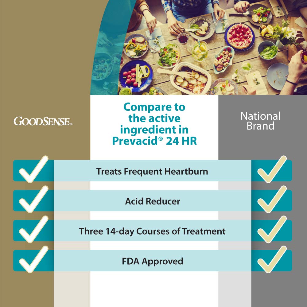 GoodSense Lansoprazole 42 count tablet bottle side view