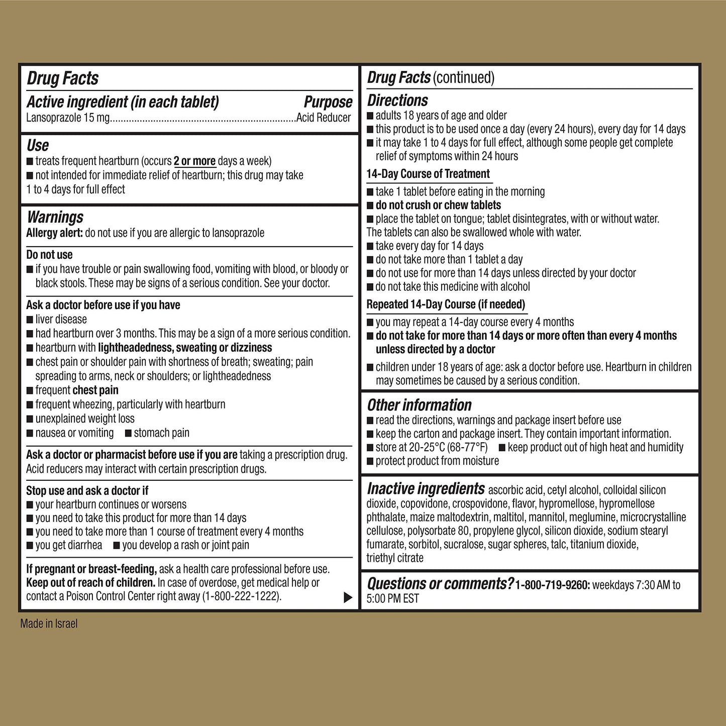 GoodSense 15mg Lansoprazole packaging details