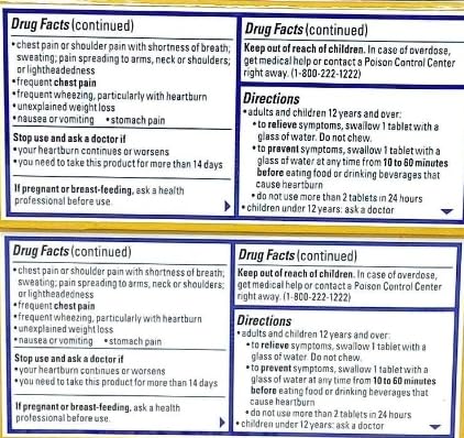 Pepcid AC 20 mg famotidine tablets packaging 100-count