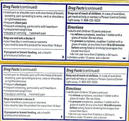 Pepcid AC 20 mg famotidine tablets packaging 100-count