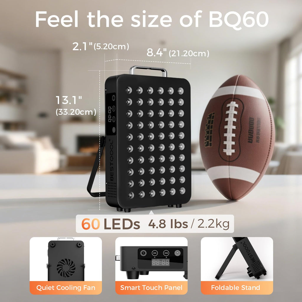 BestQool red light therapy device packaging and accessories