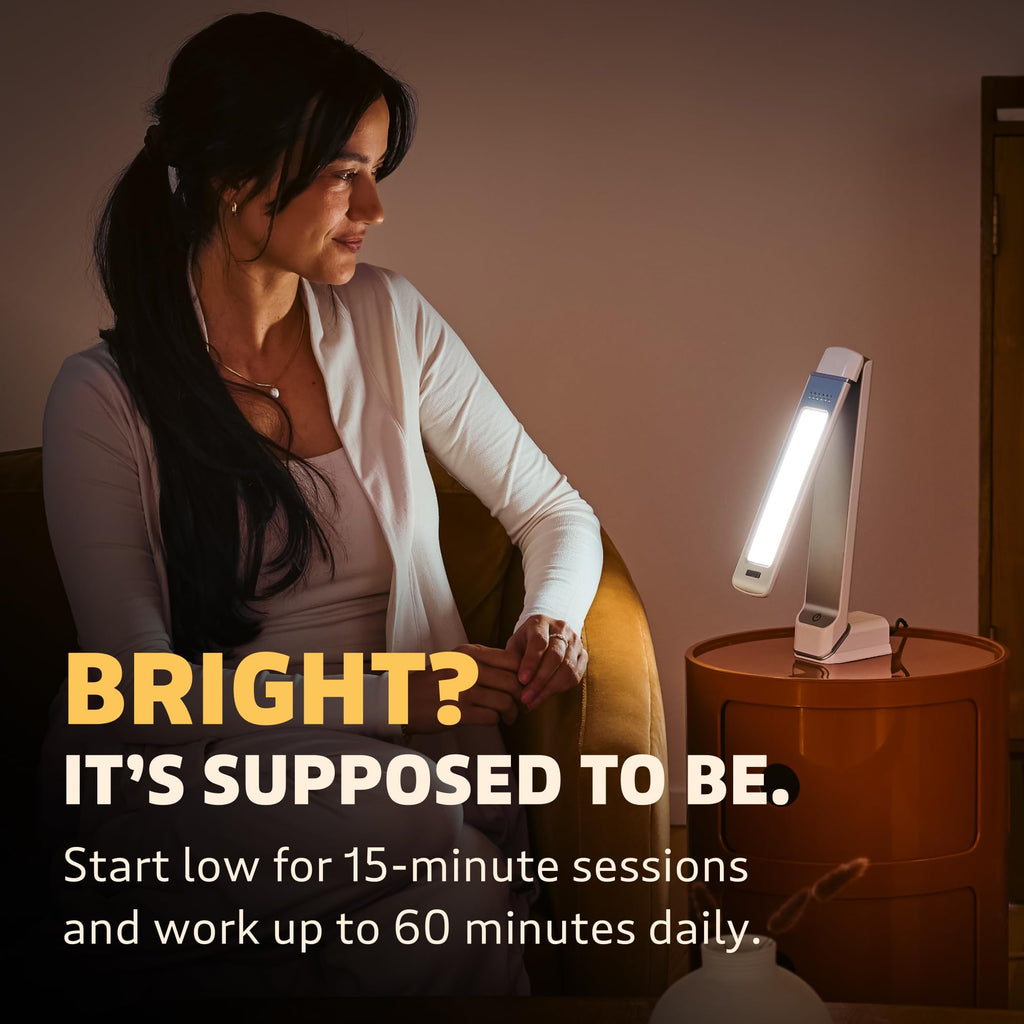 Circadian Optics Lumos 2.0 UV free lamp packaging and contents overview.