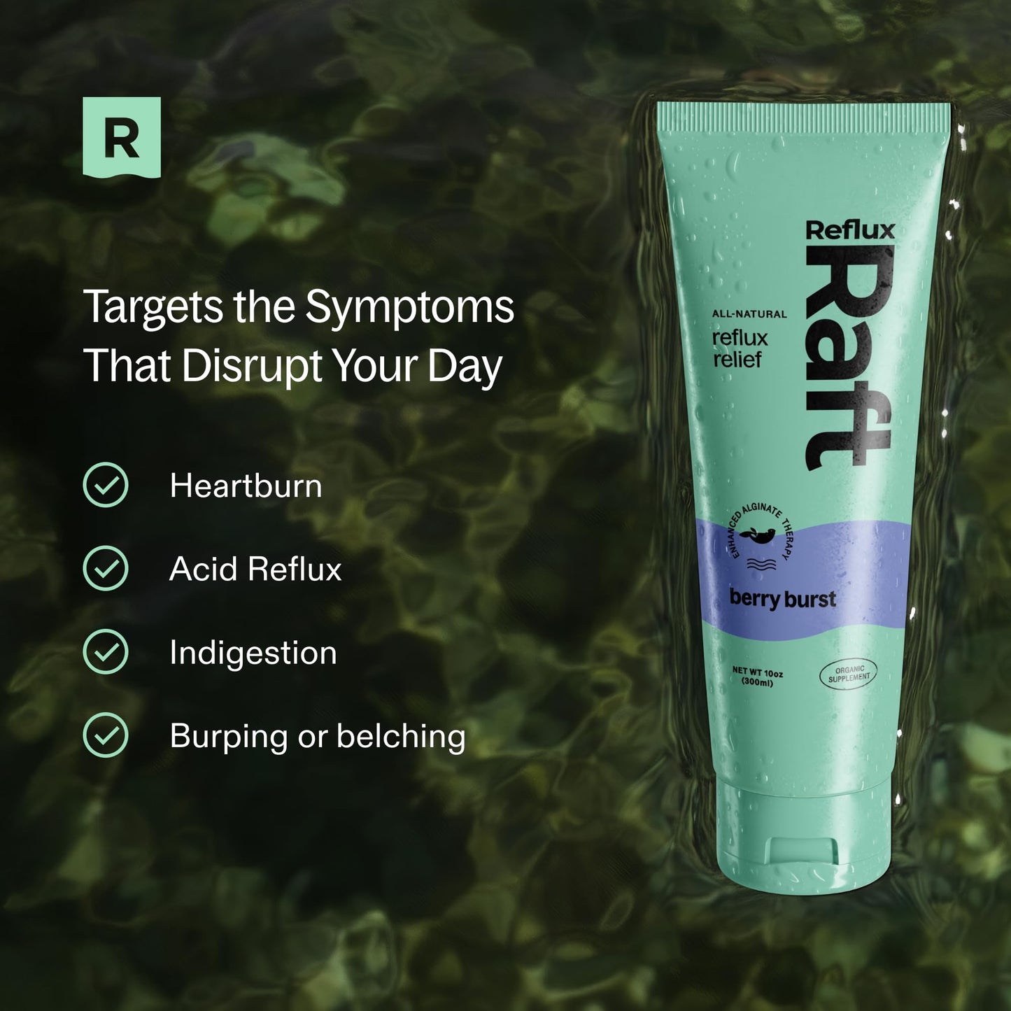 RefluxRaft acid reflux therapy bottle side profile